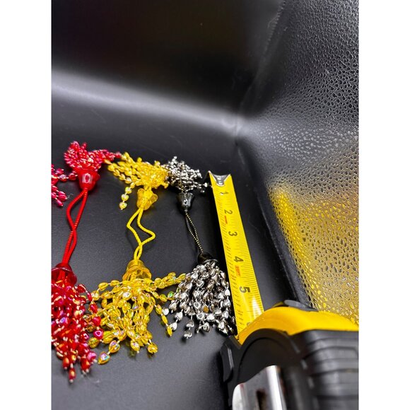 Vintage double ended beaded pony tail holders hair ties lot of 5 with beads - Picture 3 of 6